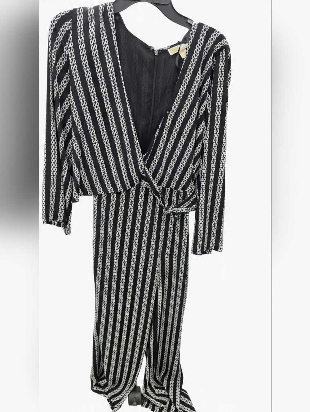 Michael Kors Chain Print Jumpsuit Fauz Wrap , Size 4